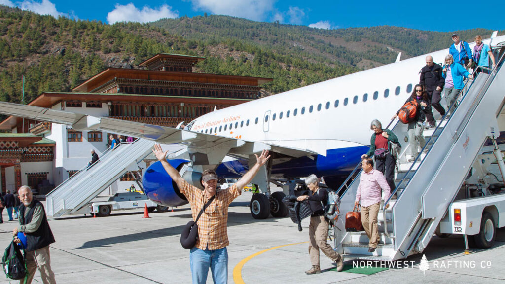 Arriving at the Paro Airport in Bhutan