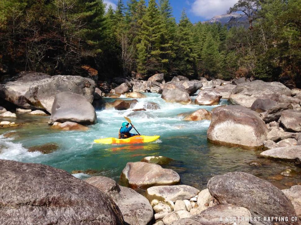 Fun rapids above the first Class V+ canyon