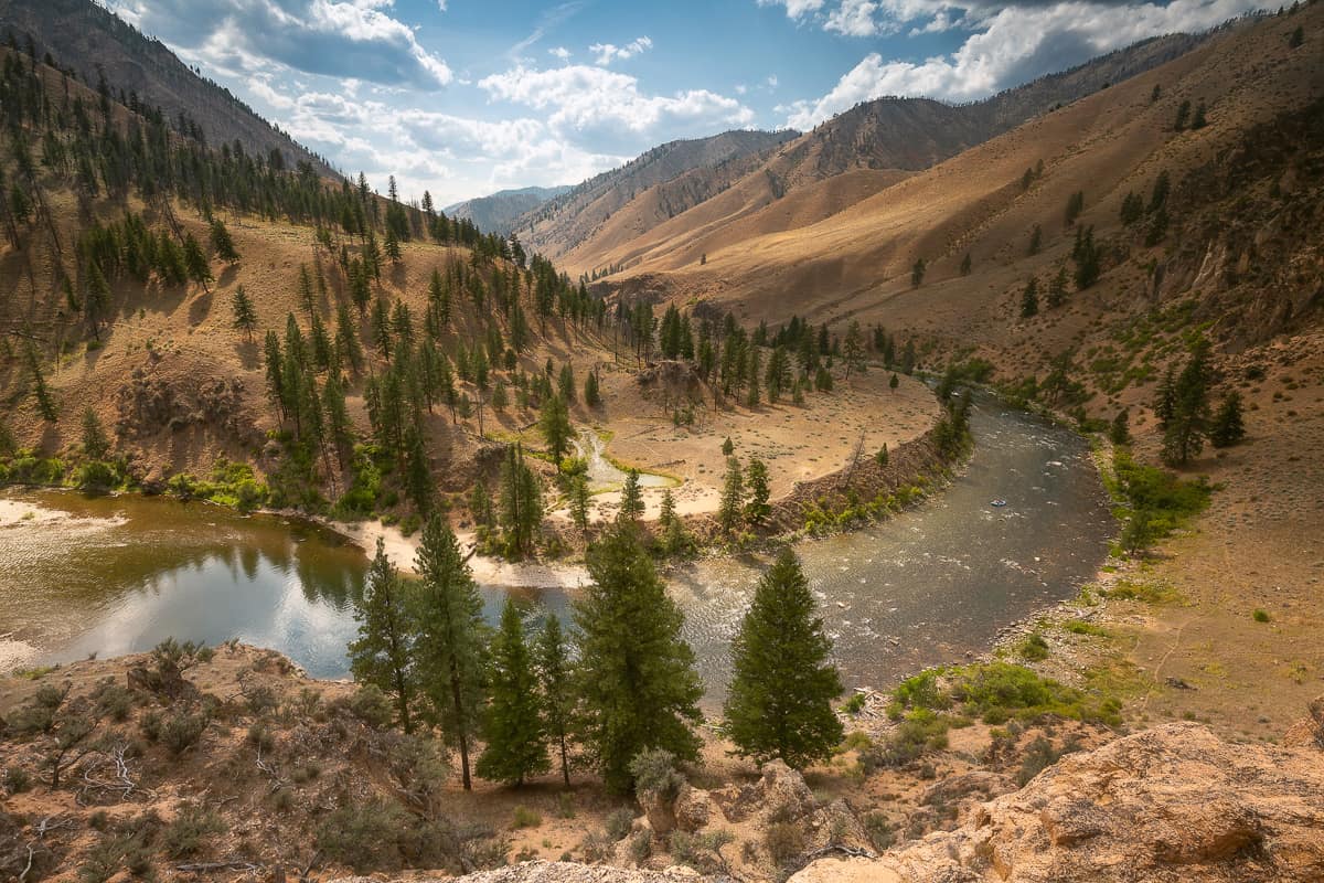 The Middle Fork of the Salmon River flows through the Frank Church-River of No Return Wilderness