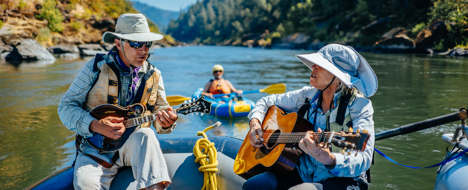 Laurie Lewis and Tom Rozum on the Rogue River