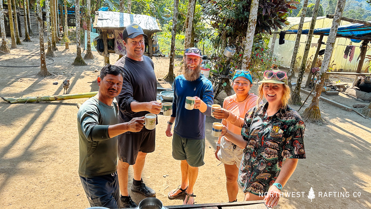 Enjoying a local beverage at Bara Gumti