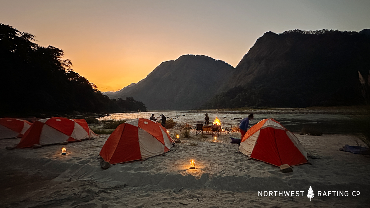 Camping on the Puna Tseng Chhu in Bhutan