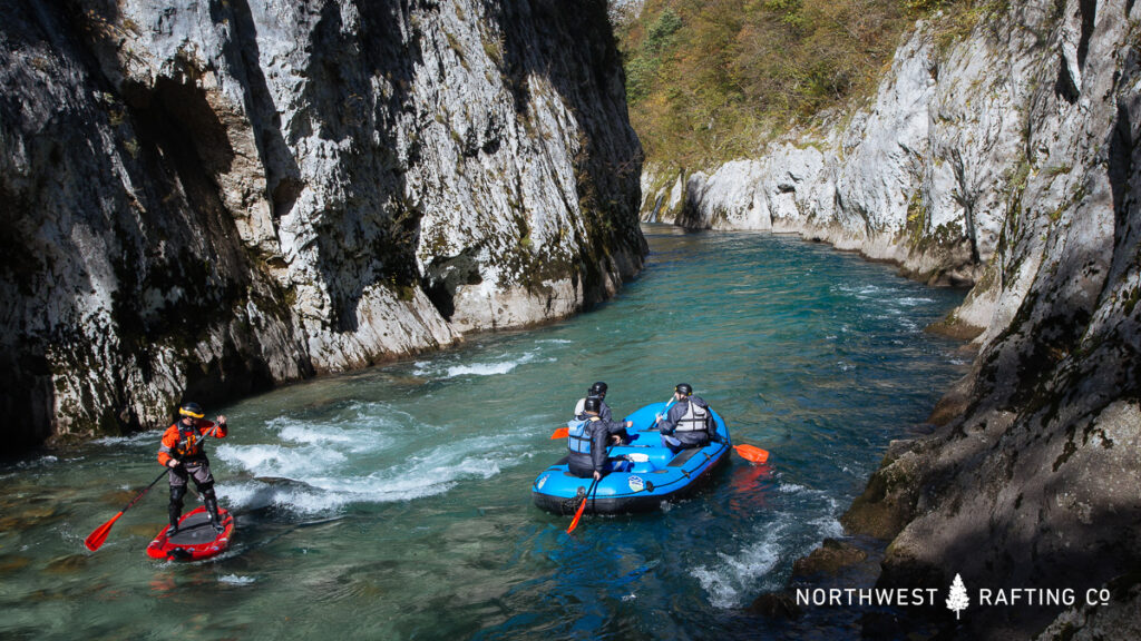 Class I Rapid in the Neretva River in Bosnia