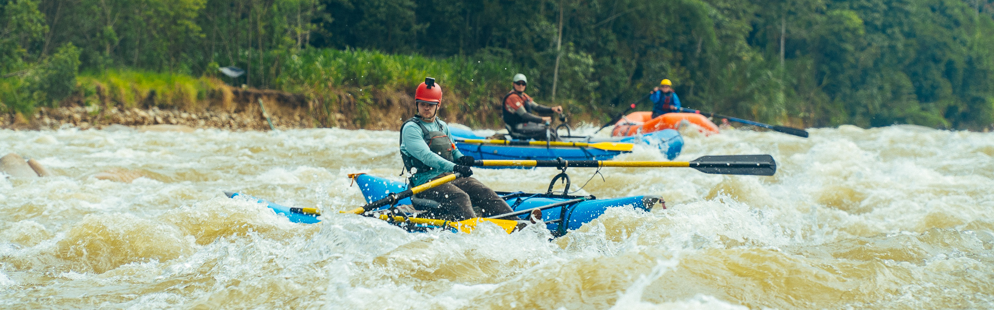 Rowing a Cataraft in Ecuador